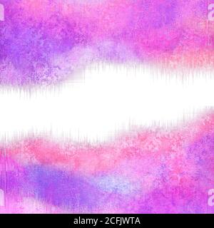 Aquarell transparent Welle lila magenta rosa Hintergrund. Aquarell handbemalte Wellen Illustration. Banner Rahmen Hintergrund isoliert auf whi Stockfoto