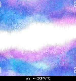 Abstrakt Winter Aquarell kreative bunte rosa blau blaugrün lila Hintergrund mit weißem Raum für Text. Aquarell handbemalte Wellen Illustration. Stockfoto