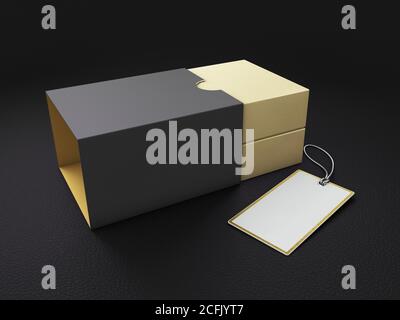 3d-Rendering der Produktkarton-Verpackung. Beschneidungspfad enthalten Stockfoto