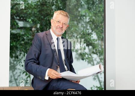 Lächelnder Chefingenieur Stockfoto