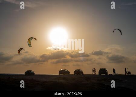 Sonnenuntergang am Strand von Agios Ioannis. Stockfoto