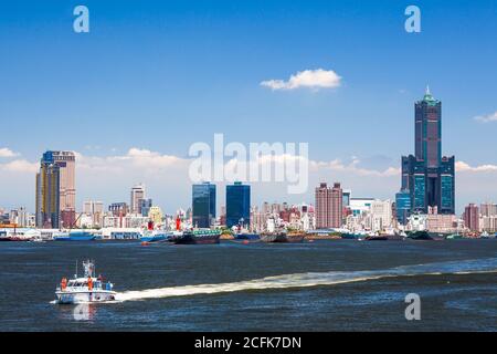 Stadtbild im Hafen von Kaohsiung, Taiwan. Stockfoto