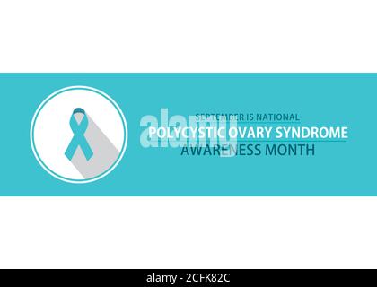 vektor-Illustration von Polycystic Ovar Syndrome Awareness Monat Poster Design. Stock Vektor