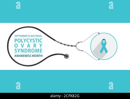 vektor-Illustration von Polycystic Ovar Syndrome Awareness Monat Poster Design. Stock Vektor