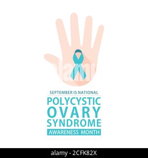 vektor-Illustration von Polycystic Ovar Syndrome Awareness Monat Poster Design. Stock Vektor