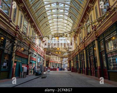 Das schöne Innere des Leadenhall Market, einer der ältesten überdachten Märkte in Großbritannien. Stockfoto