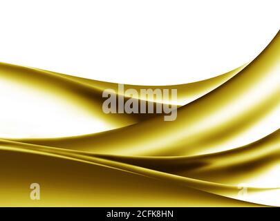 Abstrakt Kurve Gold gelb gewellter Hintergrund Stockfoto