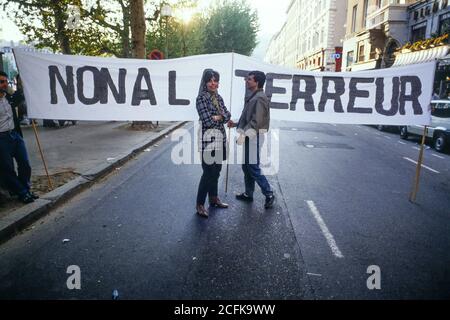 Jüdische Gemeinde Protest Yasser Arafat offizielle Reise in Frankreich, Lyon, Frankreich Stockfoto