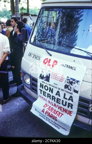 Jüdische Gemeinde Protest Yasser Arafat offizielle Reise in Frankreich, Lyon, Frankreich Stockfoto