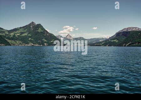 Vierwaldstättersee, Vierwaldstättersee in der Zentralschweiz. Stockfoto