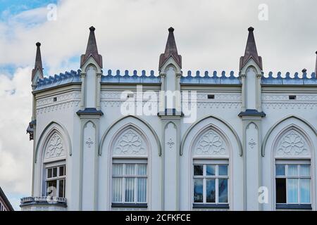 Fassaden auf dem historischen Marktplatz der Hansestadt Greifswald. Stockfoto