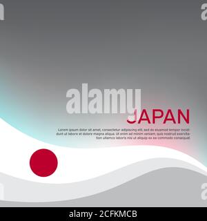 Cover, Banner in den Farben japans. Hintergrund - japan gewellte Flagge. Japanische Flagge Vektor-Design für Business-Broschüre, Flyer, Cover, Poster Stock Vektor
