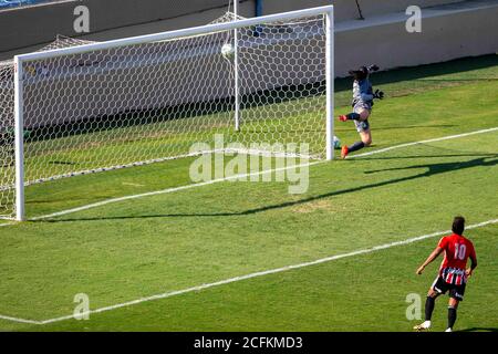 Barueri, Brasilien. September 2020. 0) während des Spiels von Santose Sao Paulo in der Arena Barueri. Kredit: Richard Callis/FotoArena/Alamy Live Nachrichten Stockfoto