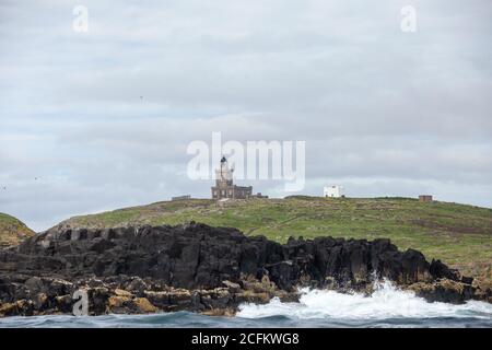 Die Isle of May von einem Boot aus in der Nordsee gesehen, Schottland Stockfoto