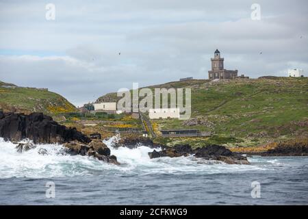 Die Isle of May von einem Boot aus in der Nordsee gesehen, Schottland Stockfoto