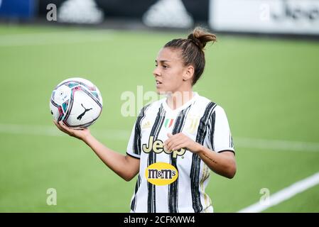 Lisa Boattin von Juventus Frauen in Aktion während der Frauen Serie A Fußballspiel Juventus Frauen gegen San Marino. Juventus gewann über 2-0 San Marino A Stockfoto