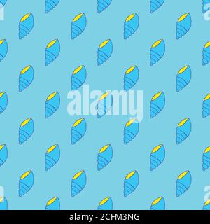 Nahtloses Muschelmuster auf dem cyanfarbenen Hintergrund Stock Vektor