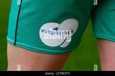 London, Inited Kingdom. Februar 2018. LONDON, ENGLAND - SEPTEMBER 06: Sponsor Vanquish Tech während der Barclays FA Women's Super League zwischen Tottenham Hotspur und West Ham United im Hive Stadium, London, UK am 06.September 2020 Credit: Action Foto Sport/Alamy Live News Stockfoto