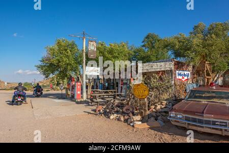 Arizona, Route 66, Hackberry General Store, Harley-Davidson Motorräder Stockfoto