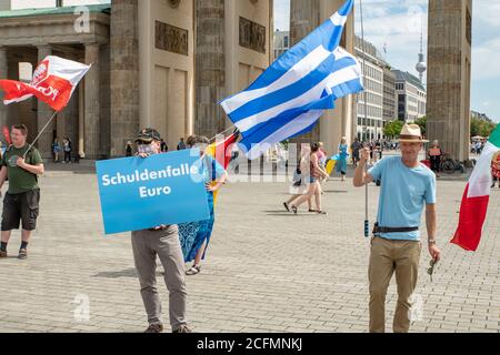 Eine Anti-Euro-Kundgebung der AfD am 04.07.2020 in Berlin Stockfoto