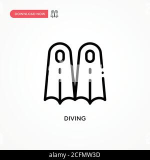 Vektorsymbol für Tauchgänge. Moderne, einfache flache Vektor-Illustration für Website oder mobile App Stock Vektor