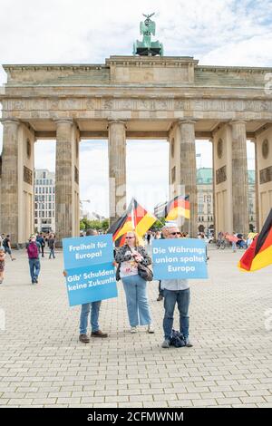 Eine Anti-Euro-Kundgebung der AfD am 04.07.2020 in Berlin Stockfoto