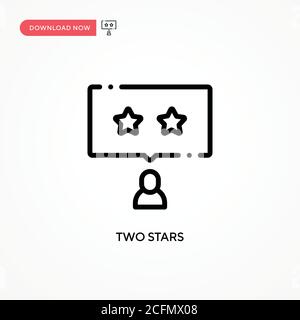 Vektorsymbol für zwei Sterne. Moderne, einfache flache Vektor-Illustration für Website oder mobile App Stock Vektor
