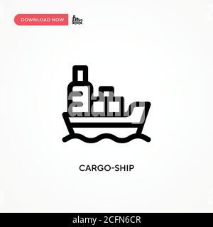 Vektor-Symbol für Frachtschiffe. Moderne, einfache flache Vektor-Illustration für Website oder mobile App Stock Vektor