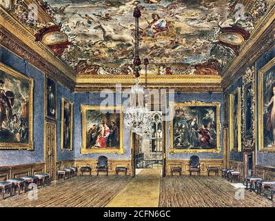 Stephanoff James - Windsor Castle - The King's Drawing Room - British School - 19. Jahrhundert Stockfoto