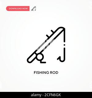 Vektorsymbol Angelrute. Moderne, einfache flache Vektor-Illustration für Website oder mobile App Stock Vektor