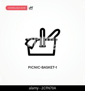 Vektorsymbol Picknick-Korb-1. Moderne, einfache flache Vektor-Illustration für Website oder mobile App Stock Vektor