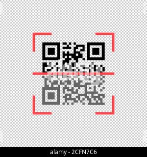 Symbol zum Scannen von QR-Codes. Vektor auf isoliertem weißem Hintergrund. EPS 10 Stock Vektor