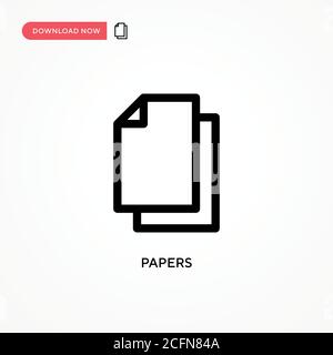 Vektorsymbol Papier. Moderne, einfache flache Vektor-Illustration für Website oder mobile App Stock Vektor