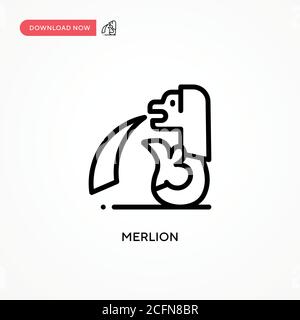 Merlion-Vektorsymbol. Moderne, einfache flache Vektor-Illustration für Website oder mobile App Stock Vektor