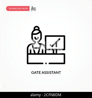 Vektorsymbol für den Gate-Assistenten. Moderne, einfache flache Vektor-Illustration für Website oder mobile App Stock Vektor