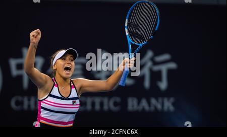 Sofia Kenin aus den Vereinigten Staaten spielt im Doppel 2019 China Open Premier obligatorisches Tennisturnier Stockfoto