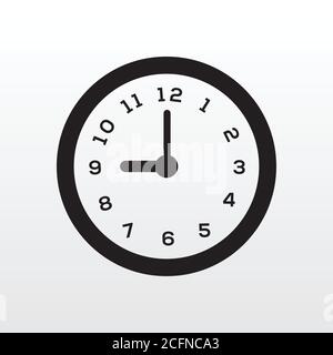 Zeituhr-Symbol schwarz isoliert auf weißem Hintergrund Vektorgrafik. Kreative Kreis Uhr Symbol Design. Stock Vektor