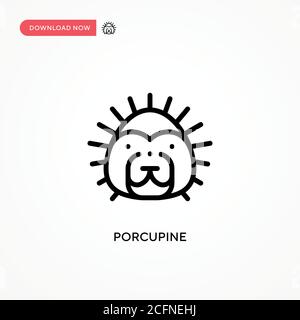 Vektorsymbol „Stachelschwein“. Moderne, einfache flache Vektor-Illustration für Website oder mobile App Stock Vektor