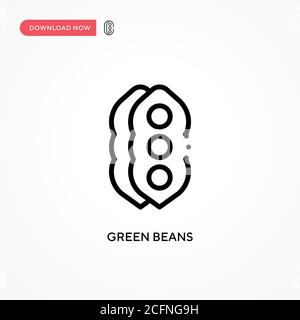 Vektorsymbol für grüne Bohnen. Moderne, einfache flache Vektor-Illustration für Website oder mobile App Stock Vektor