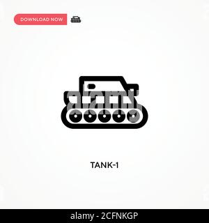 Vektorsymbol Tank 1. Moderne, einfache flache Vektor-Illustration für Website oder mobile App Stock Vektor