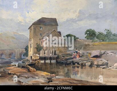 Muller William James - die Brücke am Llangollen - Britisch Schule - 19. Jahrhundert Stockfoto