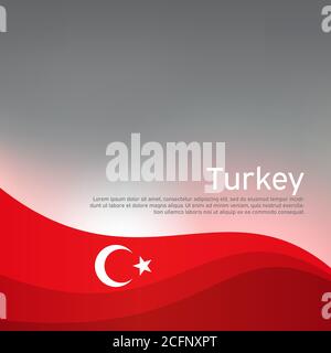 Abstrakt schwenkende türkei-Flagge. Kreativer glänzender Hintergrund für die Gestaltung patriotischer türkischer Weihnachtskarten. Nationales Plakat. Cover, Banner in national Stock Vektor