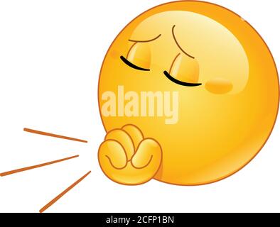 Emoji-Emoticon hustet in die Faust Stock Vektor