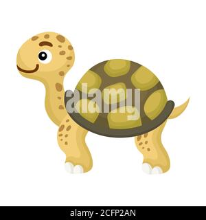 Niedliche lustige Schildkröte Druck auf weißem Hintergrund. Ocean Cartoon Tier Charakter für die Gestaltung von Album, Scrapbook, Grußkarte, Einladung, Wanddekoration. Stock Vektor