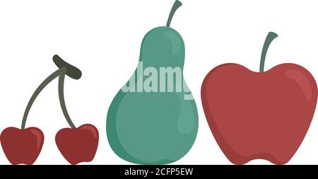Retro-Stil Illustration von einigen Früchten. Stock Vektor