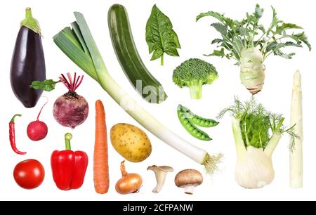 Bio-Gemüse sortiert nach Farbe Stockfoto