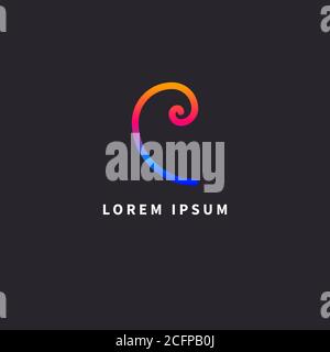 Goldene Fibonacci Spirale. Logo für Architekten oder Designer. Symbol der Harmonie Stock Vektor