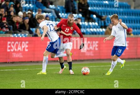 Der Norweger Jo Inge Berget (23) beim Freundschaftsspiel zwischen Norwegen und Finnland im Ullevaal Stadion in Oslo. Norwegen gewann das Spiel 2-0 mit Toren von Jo Inge Berget und Stefan Johansen. Norwegen, 29/03 2016. Stockfoto