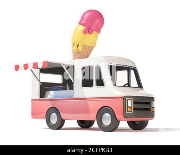 Eiswagen, Street Food, 3d-Rendering Stockfoto