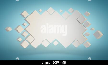 Abstrakte geometrische Plakatwand, 3d-Hintergrundvorlage, 3d-Rendering Stockfoto